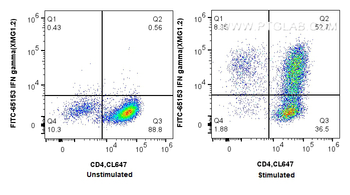 FC experiment of C57BL/6 Th1-polarized splenocytes using FITC-65153