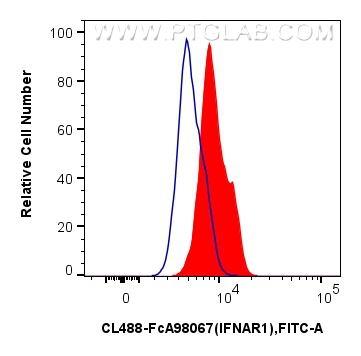FC experiment of U-937 using CL488-FcA98067 FC experiment of U-937 using CL488-FcA98067