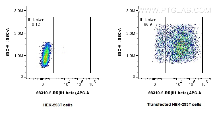 FC experiment of Transfected HEK-293T using 98310-2-RR