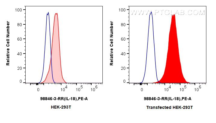 FC experiment of Transfected HEK-293T using 98846-3-RR (same clone as 98846-3-PBS)
