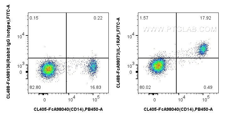 FC experiment of human PBMCs using CL488-FcA98073