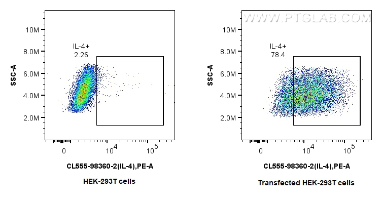 FC experiment of Transfected HEK-293T using CL555-98360-2