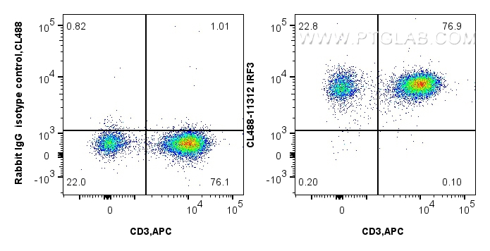 FC experiment of human peripheral blood lymphocytes using CL488-11312