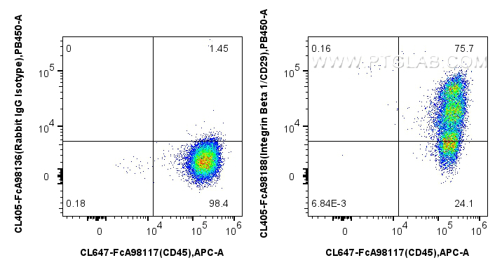 FC experiment of human PBMCs using CL405-FcA98188 FC experiment of human PBMCs using CL405-FcA98188