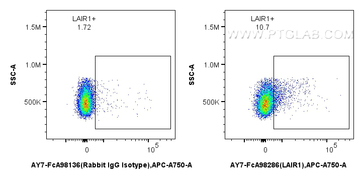 FC experiment of mouse splenocytes using AY7-FcA98286