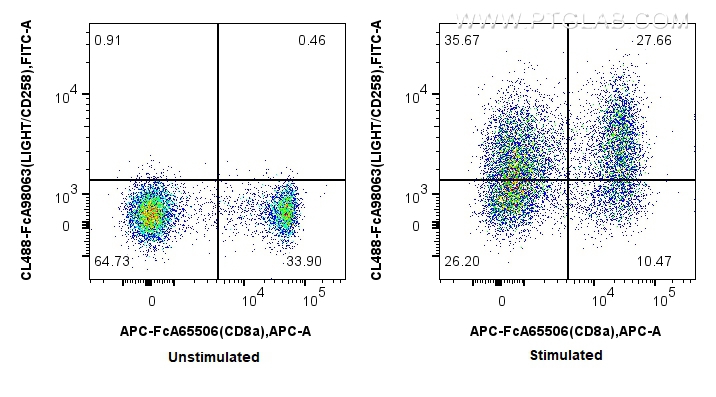 FC experiment of human PBMCs using CL488-FcA98063 FC experiment of human PBMCs using CL488-FcA98063