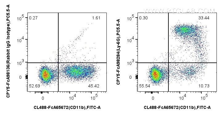 FC experiment of mouse bone marrow cells using CPY5-FcA98284