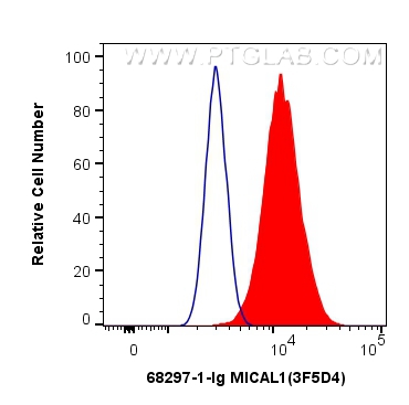 FC experiment of HeLa using 68297-1-Ig (same clone as 68297-1-PBS)