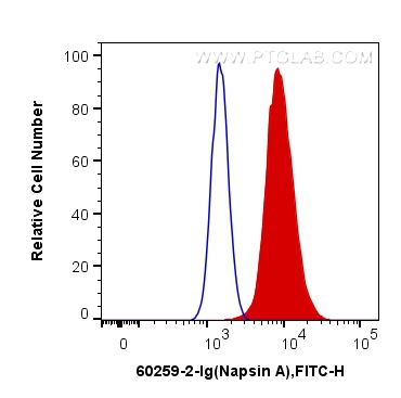 FC experiment of A549 using 60259-2-Ig (same clone as 60259-2-PBS)