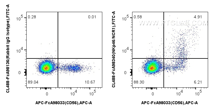 FC experiment of human PBMCs using CL488-FcA98340