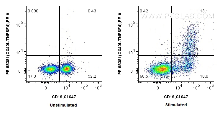FC experiment of BALB/c  mouse splenocytes using PE-98381