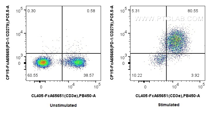 FC experiment of mouse splenocytes using CPY5-FcA65665