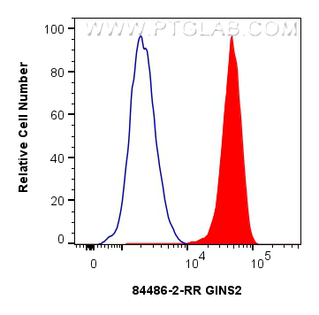 FC experiment of Jurkat using 84486-2-RR (same clone as 84486-2-PBS)