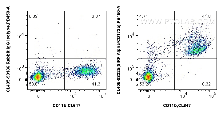 FC experiment of mouse bone marrow cells using CL405-98225