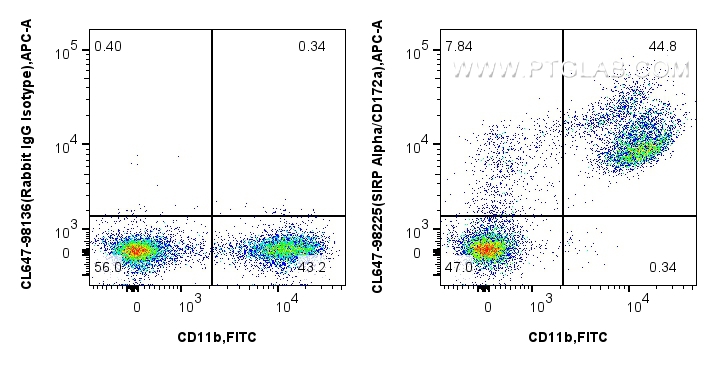 FC experiment of mouse bone marrow cells using CL647-98225