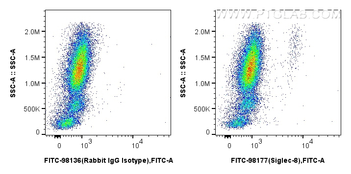 FC experiment of human peripheral blood leukocytes using FITC-98177