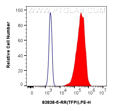 FC experiment of HepG2 using 83838-5-RR (same clone as 83838-5-PBS)
