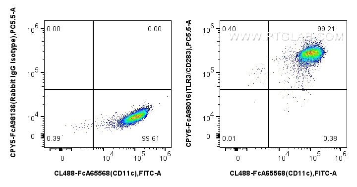 FC experiment of human monocyte-derived immature dendritic cells using CPY5-FcA98016 FC experiment of human monocyte-derived immature dendritic cells using CPY5-FcA98016