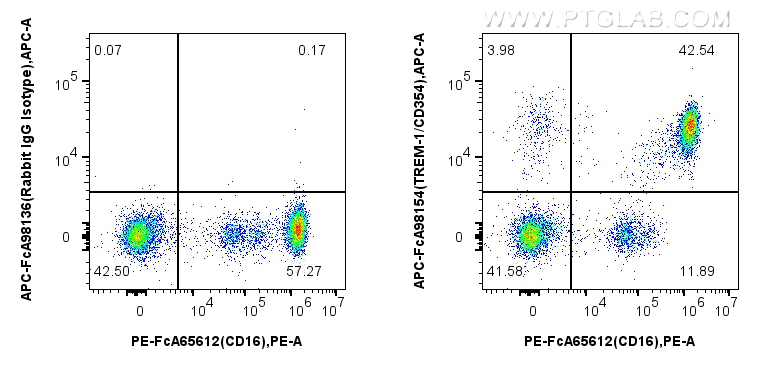 FC experiment of human peripheral blood leukocyte using APC-FcA98154