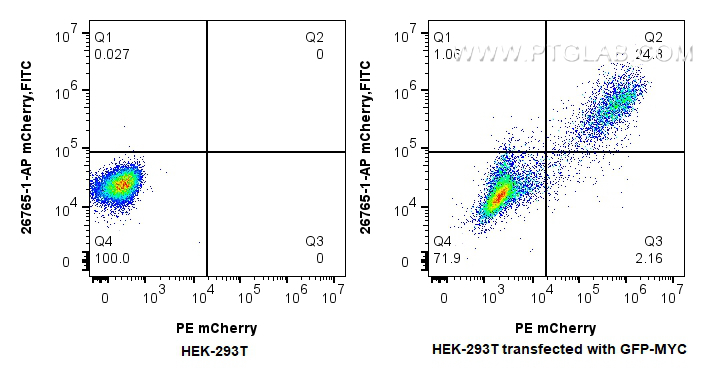 FC experiment of Transfected HEK-293T using 26765-1-AP